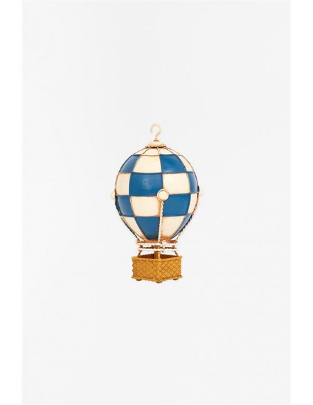 Globo de cuadros azul y blanco 