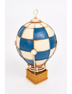 Globo de cuadros azul y blanco  2