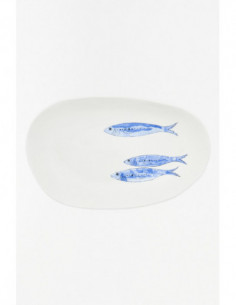 Plato ovalado diseño de peces 
