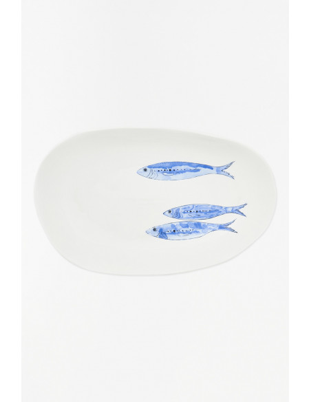 Plato ovalado diseño de peces 