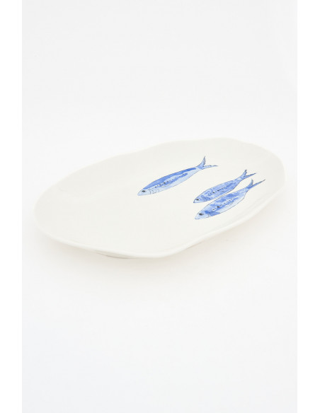  Plato blanco de peces 