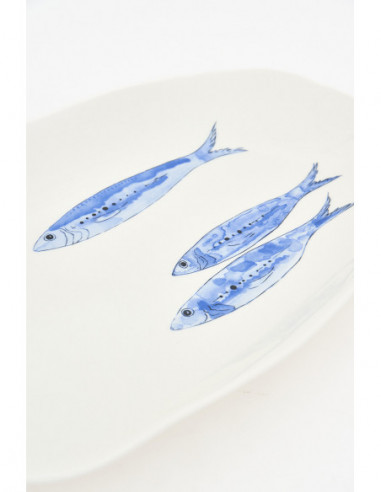  Plato ovalado de peces 