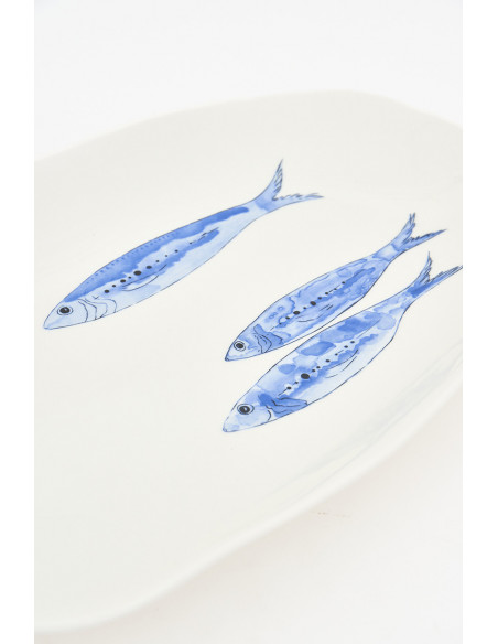  Plato ovalado de peces 
