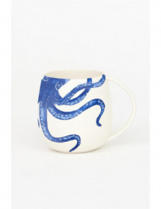 Mug blanco de pulpo 