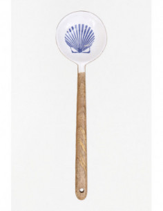 Cuchara de madera esmaltada concha 
