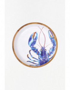Bol de madera esmaltada diseño langosta 