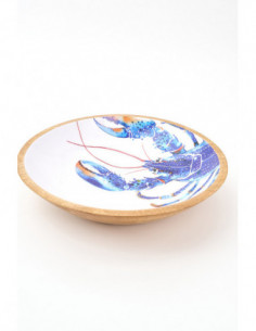 Bol de madera esmaltada diseño langosta  2