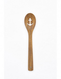 Cuchara de madera ancla marina 
