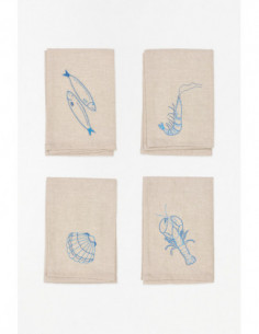 Set de 4 servilletas marinas 