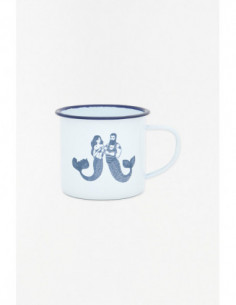 Mug marino blanco de metal 