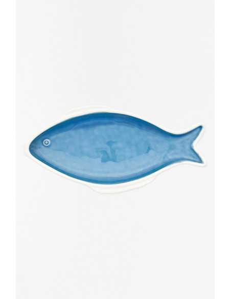 Plato de porcelana azul 
