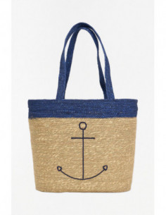 Bolso de yute con diseño de ancla 