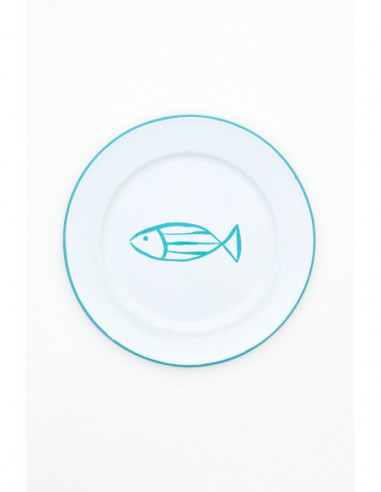  Plato metal turquesa 