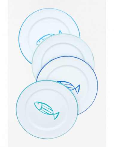  Platos metálicos de peces 