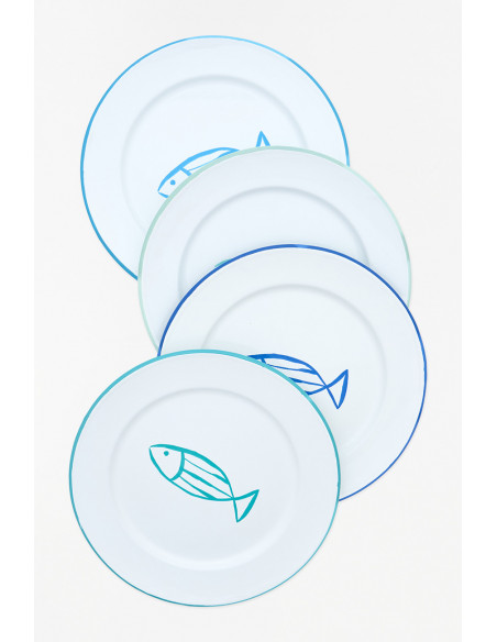  Platos metálicos de peces 