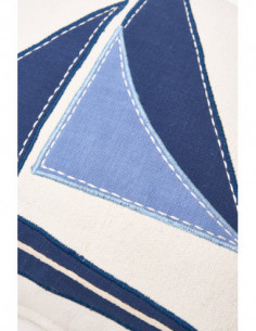 Cojín de algodón con velero navy  2