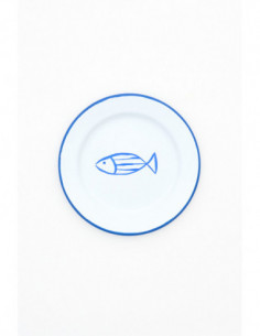 Plato pequeño de pez azul