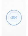 Plato pequeño de pez azul