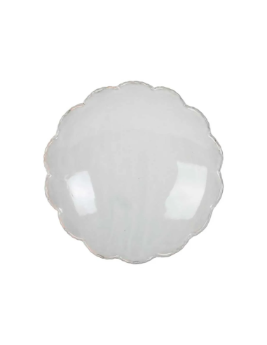 Cuenco de gres blanco con decoración de conchas Ø34 cm