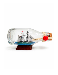 Maqueta naval en botella de artesanía náutica