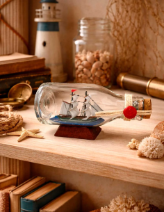 Maqueta naval en botella de artesanía náutica 2