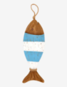 pez madera colgante con franjas 