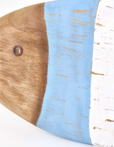  pez madera colgante con franjas 