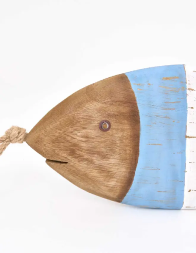  pez madera colgante con franjas 