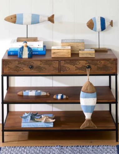  pez madera colgante con franjas