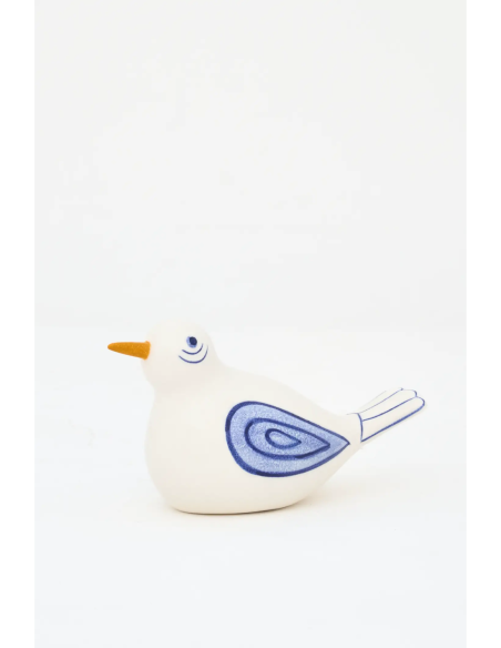  Pájaro pequeño blanco en cerámica 
