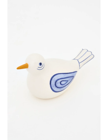  Pájaro pequeño blanco en cerámica 