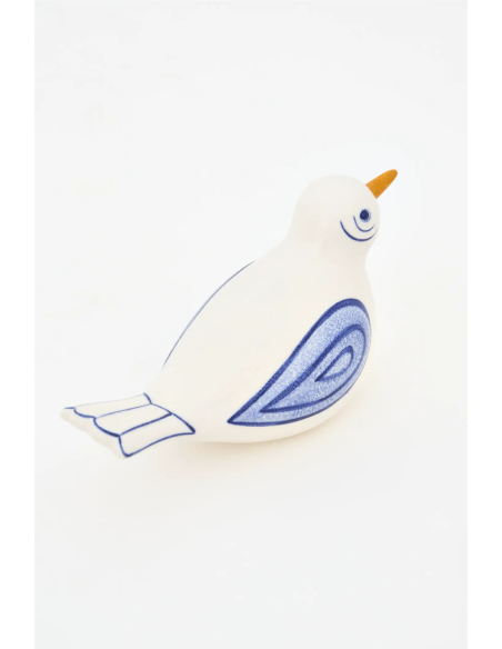  Pájaro pequeño blanco en cerámica 