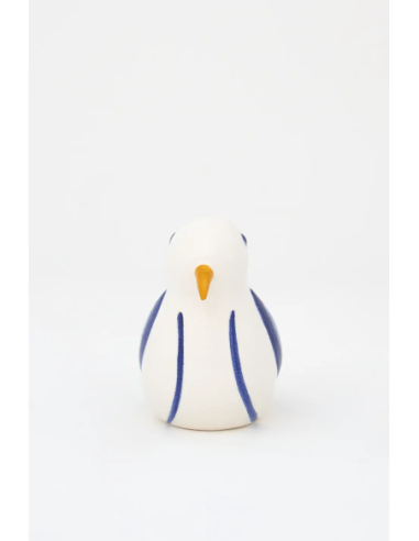  Pájaro de cerámica blanco y azul 