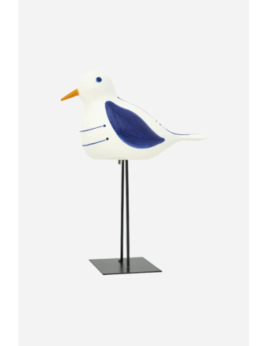 figura de cerámica de pájaro con base 