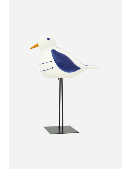 figura de cerámica de pájaro con base 