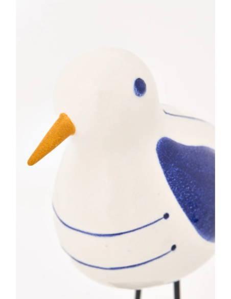  figura de cerámica de pájaro con base 