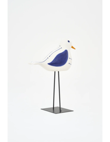  figura de cerámica de pájaro con base 