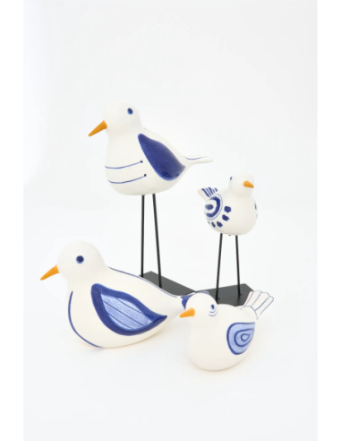  figura de cerámica de pájaro con base