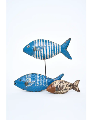  figura pez metal reciclado