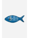 pez azul de metal reciclado 