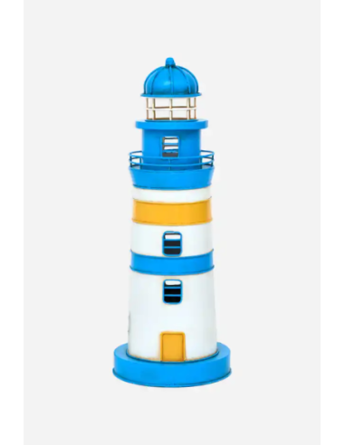 Faro eléctrico azul y amarillo 