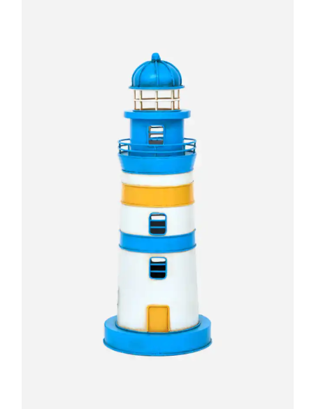 Faro eléctrico azul y amarillo 