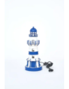lampara faro eléctrico azul y blanco 