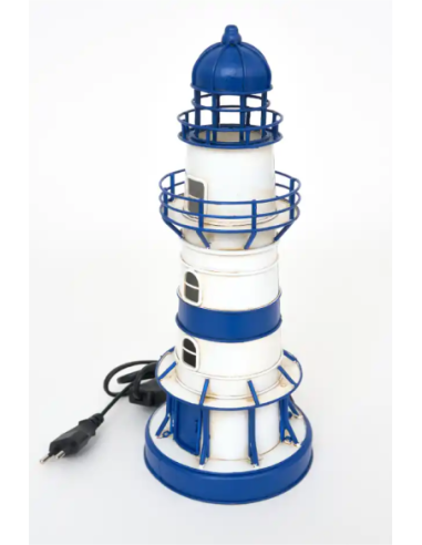  lampara faro eléctrico azul y blanco 