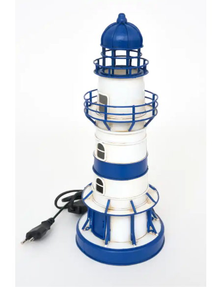  lampara faro eléctrico azul y blanco 