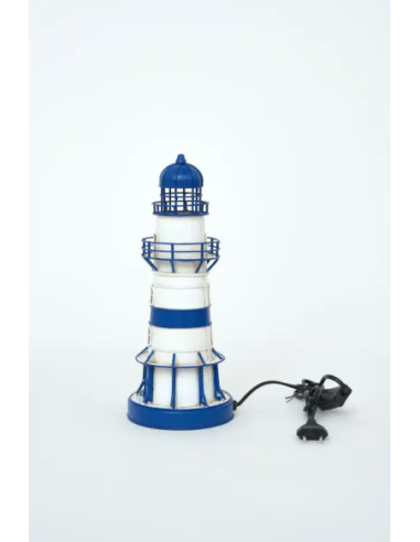 lampara faro eléctrico azul y blanco 