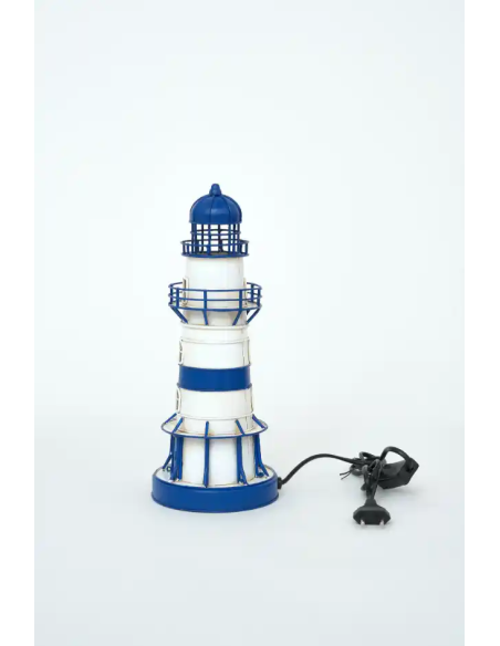  lampara faro eléctrico azul y blanco 