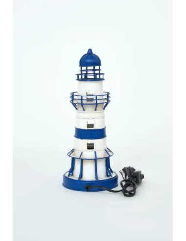  lampara faro eléctrico azul y blanco