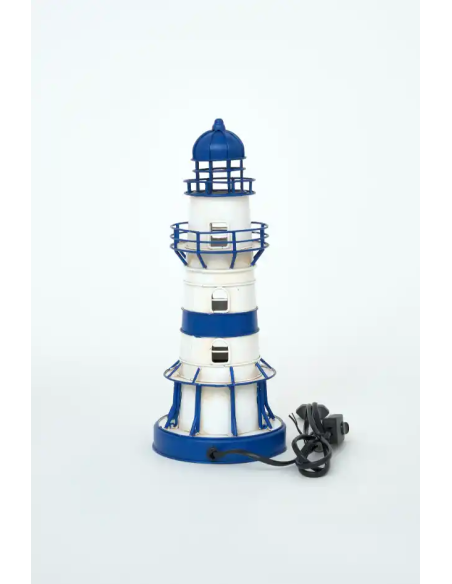  lampara faro eléctrico azul y blanco