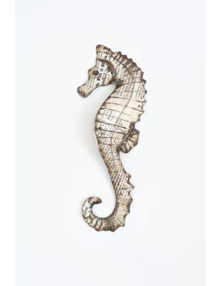 Caballito de mar de metal reciclado para pared
